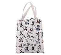 JXGZSO Dance Lover Gift Life Is Better In The Ballroom Tote Bag Ballroom Dance Gift Dancer Shoulder Bag Tango Dancer Gift, Life is Better in the Ballroom, L