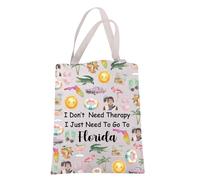 JXGZSO Florida Trip Gift Traveller Gift I Don't Need Therapy I Just Need To Go To Florida Tote Bag Florida Travel Shoulder Bag