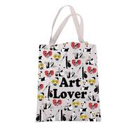 JXGZSO Funny Clown Canvas Tote Bag Horror Movie Lover Gift Art Was Here Halloween Themed Gift Pennywise Shoulder Bag