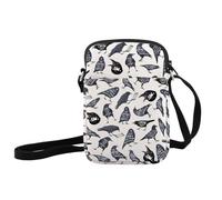 JXGZSO Funny Crow Friend Inspired Crossbody Bag Crow Bird Lover Gift Black Crow Shoulder Bag Birdwatching Gift