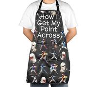 JXGZSO Funny Fencing Apron How I Get My Point Across Apron With Pockets Fencing Sport Gift Fencer Gift Fencing Lover Gift