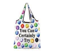 JXGZSO Funny RPG Gamer Gift D Dice Folding Shopping Bag You Can Certainly Try Bag Dice D Master Gift