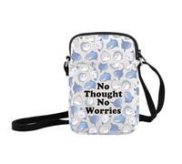 JXGZSO Funny Sunfish Gift Mola Mola Makeup Bag Sunfish Lover GIft Thought No Worries Cosmetic Bag, No Worries Crossbody Bag