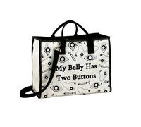 JXGZSO G tube Tote Bag Feeding Tube Awareness Gifts My Belly Has Two Buttons Merch After Surgery Recovery Gifts G tubes Gift, Buttons Lt