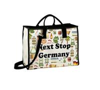 JXGZSO Germany Trip Gift Next Stop Germany Tote Bag Germany Travel Pouch Germany Vacation Makeup Bag Tourist gift, Germany Lt