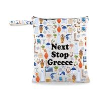 JXGZSO Greece Symbols Souvenir Gift Next Stop Greece Wristlet Grocery Bag Greece Trip Clutch Bag Greece Travel Lover Gift