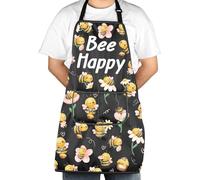 JXGZSO Honey Bee Apron With Pocket Bee Lover Gifts For Women Bee Merch Queen Bee Gift Bumble Bee Cooking Kitchen Apron