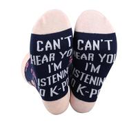 JXGZSO K-pop Music Lover Gift Can't Hear You I'm Listening To K-pop Socks Korea Music Gift Kpop Themed Socks