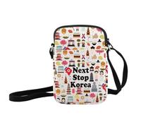 JXGZSO Korea Symbols Souvenir Gift Next Stop Korea Crossbody Bag Korea Trip Shoulder Korea Lover Gift Asia Travel Gift (Next Stop Korea Crossbody)