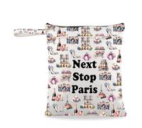 JXGZSO Paris Tralve Gift Next Stop Paris Wristlet Grocery Bag Paris Symbols Gift Paris Trip Clutch Bag Paris Lover Gift