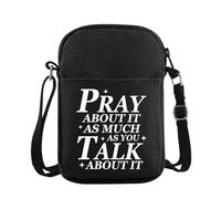 JXGZSO Pray About It As Much As You Talk About It Crossbody Bag Christian Gift Religious Merch, Pray About It Cb
