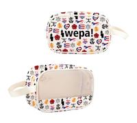 JXGZSO Puerto Rican Flag Cosmetic Bag Wepa Makeup Zipper Bag Puerto Rican Sayings Merch Latina Gift Spanish Gift Puertorican Gift, wepa MB