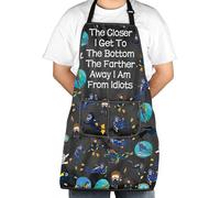 JXGZSO Scuba Diver Gift Scuba Diving Apron The Closer I Get To The Bottom The Farther Away Apron With Pockets BBQ Apron