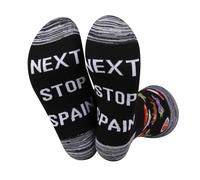 JXGZSO Spain Symbols Souvenir Socks - Unisex Adults - Medium (Tall) - 2 Count - Next Stop Spain - Tube Socks