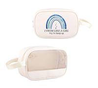 JXGZSO Swim Makeup Bag Swimming Lover I Swim Like A G Try to Keep Up Cosmetic Bag Swim Team Gift, Swim Like MB