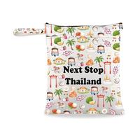 JXGZSO Thailand Trip Gift Next Stop Thailand Wristlet Grocery Bag Thailand Lover Gift Southeast Asian Travel Gift