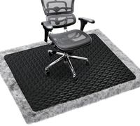 jxgzyy 3D Pattern Office Chair Mat, 90x120cm Desk Rolling Chair Mat for High Medium Pile Carpet, Non-slip Heavy Duty Floors Protector Rug for Home, Black
