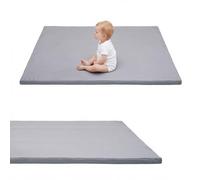 jxgzyy Dual-Sided Play Mat Washable, 127×127×3cm Square Playpen Mat Detachable, Thick Ultra-Soft Crawling Mat, Waterproof Kids Rug, Grey Nursery Rug for Floor, Family Play Mat & Activity Mat
