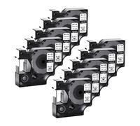 JXHDWYTYO 10 Pack Black On White Permanent Polyester Industrial Label Tape 9 Mm 12 Mm 19 Mm Compatible With 18483 1000 3000 4200 5000