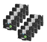 JXHDWYTYO 10PCS Tack Acrylic Adhesive Label Tapes 12mm Compatible With Printer Supplies For Part Number TZ TZe S231 S631 Black On White Yellow Label Printers(10PK Black on Clear)