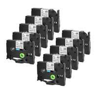 JXHDWYTYO 10PCS Tack Acrylic Adhesive Label Tapes 12mm Compatible With Printer Supplies For Part Number TZ TZe S231 S631 Black On White Yellow Label Printers(10PK Black on White)