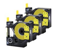 JXHDWYTYO 12mm Heat Shrink Tubes Compatible With Printer Labels F 18051 18052 18055 For 4000 5000(3PK Black on Yellow)