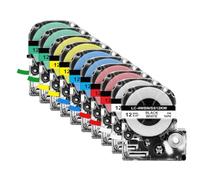 JXHDWYTYO 2 To 10 Pack SS12KW Compatible With LabelWorks SS12KW Tape 12mm LK 4WBN 4WBN Black On White For LW300 LW400 Label Maker(10PK 5Mixed Colors)