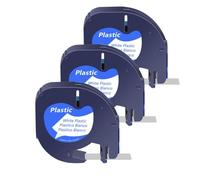 JXHDWYTYO 3 Pieces 12mm X 4m Label Tapes Compatible With Printer Supplies A91331 A16952 A91333 LT100H QX50(3PK White(Plastic))