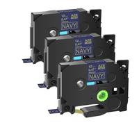 JXHDWYTYO 3Pack Satin Non Laminated 12mm Width Label Tape Compatible With Printer Supplies Tz TZe RW34 RN34 R234 RE34 RE31(3PK Gold On Navy)