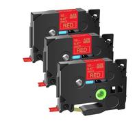 JXHDWYTYO 3Pack Satin Non Laminated 12mm Width Label Tape Compatible With Printer Supplies Tz TZe RW34 RN34 R234 RE34 RE31(3PK Gold On Red)