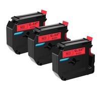 JXHDWYTYO 3PK MK-231 M-K 131 Black On White 12mm Compatible With Printer Supplies For Part Number MK Tape MK221 MK 631 PT-M95 PT-65 PT-70 PT-80(Black on red)
