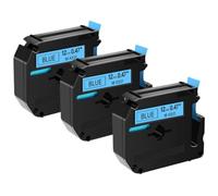 JXHDWYTYO 3PK MK-231 M-K 131 Black On White 12mm Compatible With Printer Supplies For Part Number MK Tape MK221 MK 631 PT-M95 PT-65 PT-70 PT-80(Black on blue)
