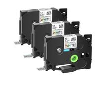 JXHDWYTYO 3PK Starry Laminated Label Tapes 12mm Ribbon Compatible With Printer Supplies Tz-131L1 Tze-231L1(3PK Black on White)