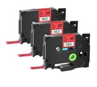 JXHDWYTYO 3PK Starry Laminated Label Tapes 12mm Ribbon Compatible With Printer Supplies Tz-131L1 Tze-231L1(3PK Black on Red)