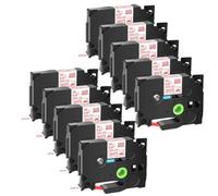 JXHDWYTYO 5 10PK Replace Tz FA231 TZe-FA231 TZe-FA3R Label Ribbon Compatible With Printer Supplies Fabric Tapes Label Printers For Part Number Tz FA231 TZe-FA231 TZe-FA3R(10PK Red on White)