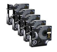 JXHDWYTYO 5Pack 12mm Standard Laminated Label Tapes Compatible With Printer Supplies D1 45013 45010 Ribbon For Part Number D1 45013 45010 Use With LabelManager 160 450(5PK Gold on Black)