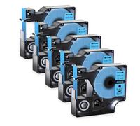 JXHDWYTYO 5Pack 12mm Standard Laminated Label Tapes Compatible With Printer Supplies D1 45013 45010 Ribbon For Part Number D1 45013 45010 Use With LabelManager 160 450(5PK Black on Blue)
