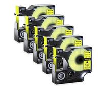 JXHDWYTYO 5Pack 12mm Standard Laminated Label Tapes Compatible With Printer Supplies D1 45013 45010 Ribbon For Part Number D1 45013 45010 Use With LabelManager 160 450(5PK Black on Yellow)