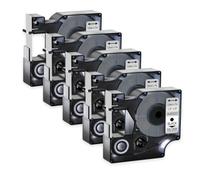 JXHDWYTYO 5Pack 12mm Standard Laminated Label Tapes Compatible With Printer Supplies D1 45013 45010 Ribbon For Part Number D1 45013 45010 Use With LabelManager 160 450(5PK Black on Silver)