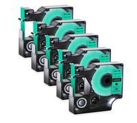 JXHDWYTYO 5Pack 12mm Standard Laminated Label Tapes Compatible With Printer Supplies D1 45013 45010 Ribbon For Part Number D1 45013 45010 Use With LabelManager 160 450(5PK Black on Green)