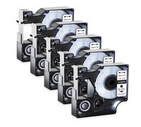 JXHDWYTYO 5Pack 12mm Standard Laminated Label Tapes Compatible With Printer Supplies D1 45013 45010 Ribbon For Part Number D1 45013 45010 Use With LabelManager 160 450(5PK Black on Clear)