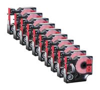 JXHDWYTYO 5PCS 10PCS D1 Standard Label Tape 12mm Compatible With LabelManager 100 250 Printer r A45013 45010 45020(10PK Black on red)