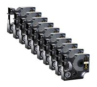 JXHDWYTYO 5PCS 10PCS D1 Standard Label Tape 12mm Compatible With LabelManager 100 250 Printer r A45013 45010 45020(10PK Gold on black)