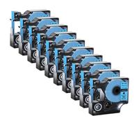JXHDWYTYO 5PCS 10PCS D1 Standard Label Tape 12mm Compatible With LabelManager 100 250 Printer r A45013 45010 45020(10PK Black on blue)