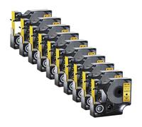 JXHDWYTYO 5PCS 10PCS D1 Standard Label Tape 12mm Compatible With LabelManager 100 250 Printer r A45013 45010 45020(10PK Black on gold)