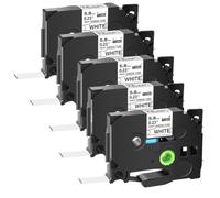 JXHDWYTYO 5PK Heat Shrink Tubes 5.8mm Black On White Compatible With Printer Label Tubes Hse-211 Cartridge Cassette