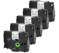 JXHDWYTYO 5PK Label Tape 24mm Black On White Flexible ID Laminated Compatible With Printer TZe-FX251