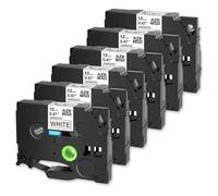 JXHDWYTYO 6 Pack Standard Laminated Ribbon Mixed Colors Label Tape For TZe 131 231 431 631 Compatible With Label Printers(6PK Black on White)