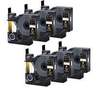 JXHDWYTYO 6Pack 12mm Black Label Tapes Compatible With Printer Supplies D1 A45024 Ribbons D1 A45024 LabelManager 210D 280 360D 420P 450D Label Maker