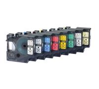 JXHDWYTYO 8Pcs Black Print On Clear White Red Blue Yellow Green 12mm Label Tape Compatible With D1 45010 45013 45018 45020